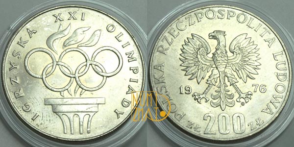 200 zł 1976 r. – Igrzyska XXI Olimpiady (Kanada – Montreal)